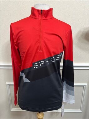 Spyder MANDATE Zip T-Neck Eby/Vco